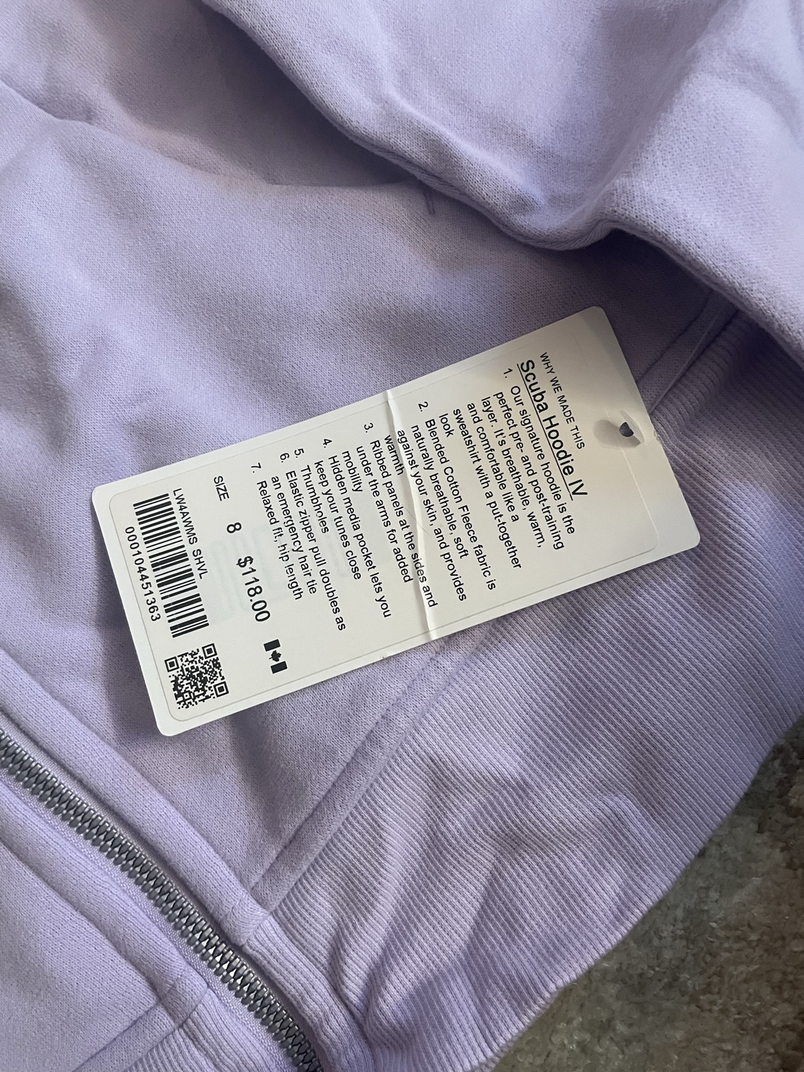 Lululemon Scuba Hoodie Size 8 - photo 2