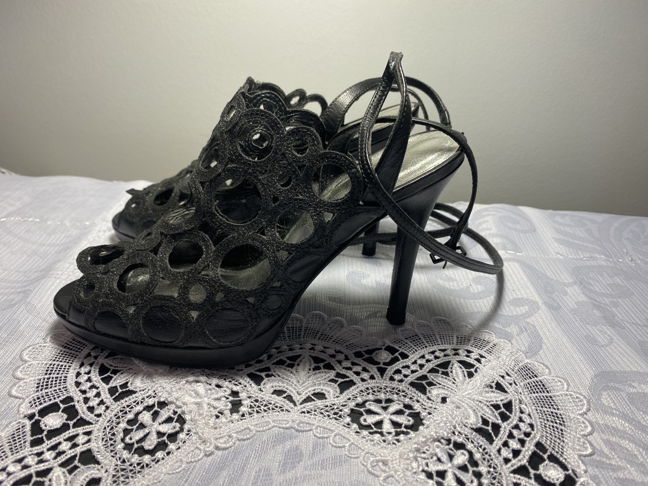 Stuart Black Women Heels Open Toe Ankle Strap Leather - photo 4