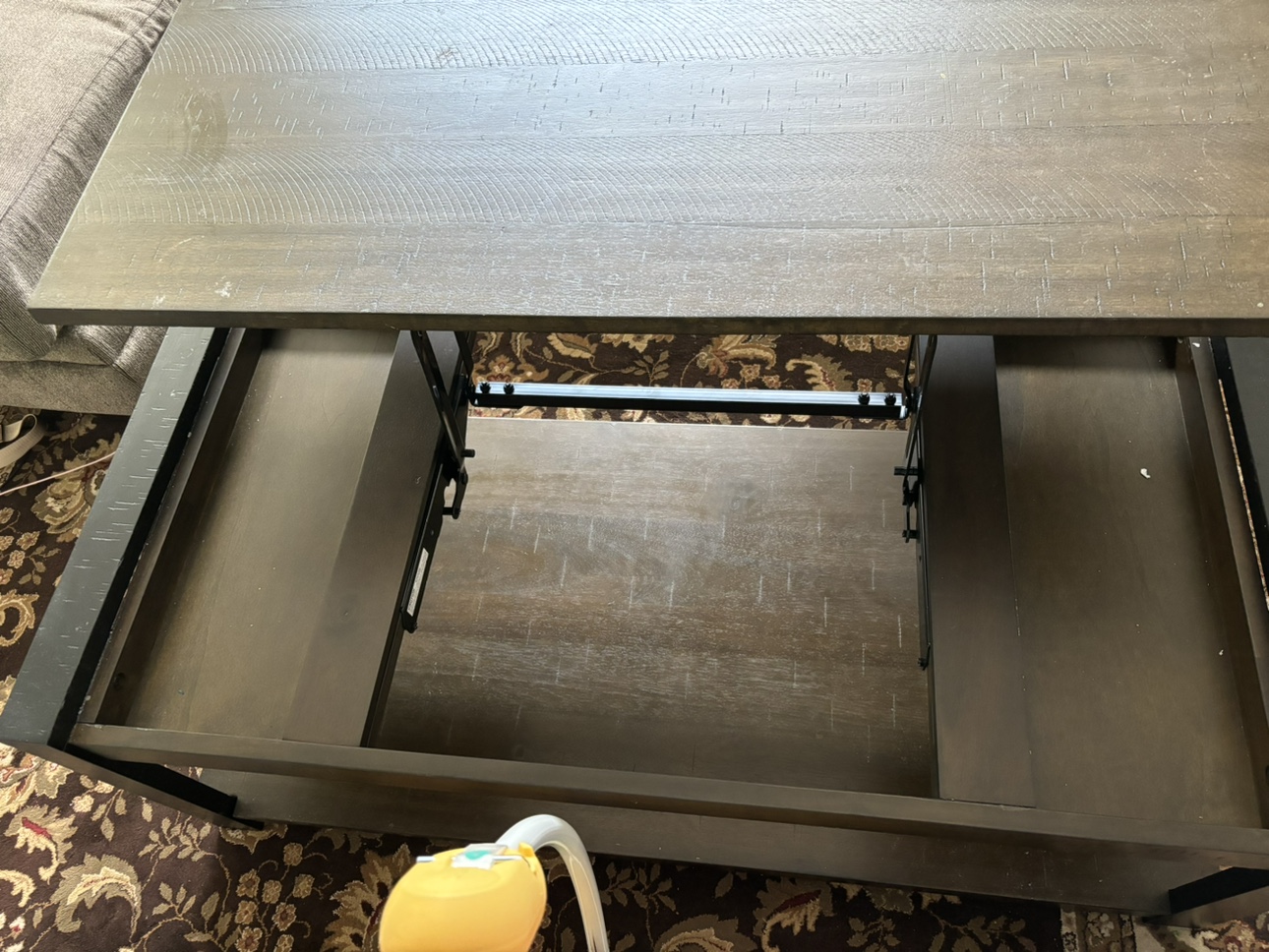 Extendable coffee table with side storage - photo 3