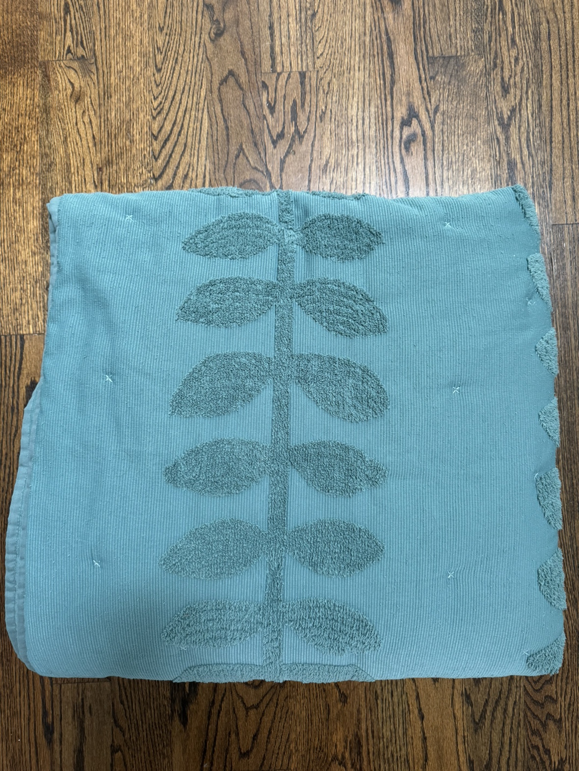 Teal Embroidered Throw Blanket