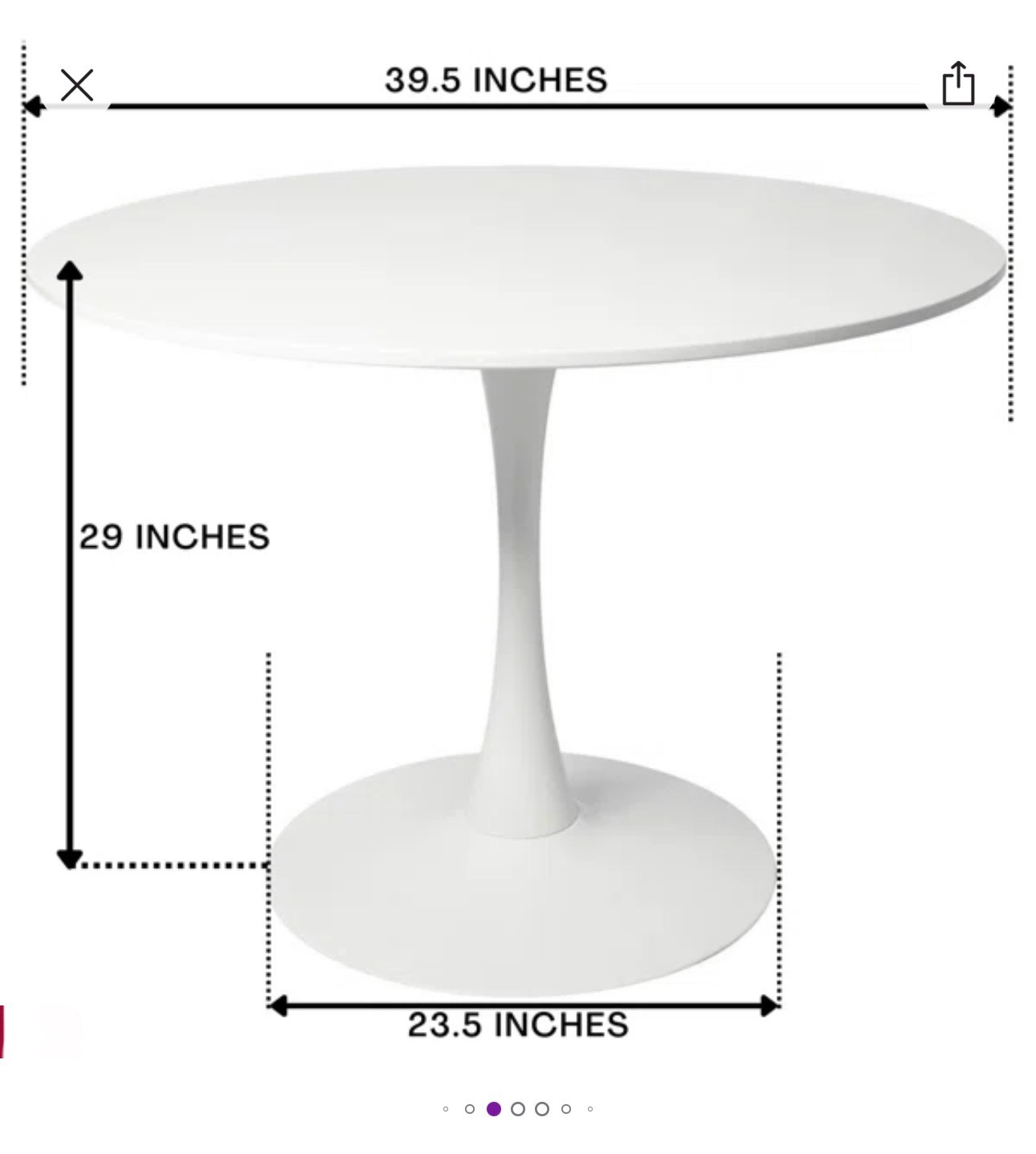 Round dinning table for 4