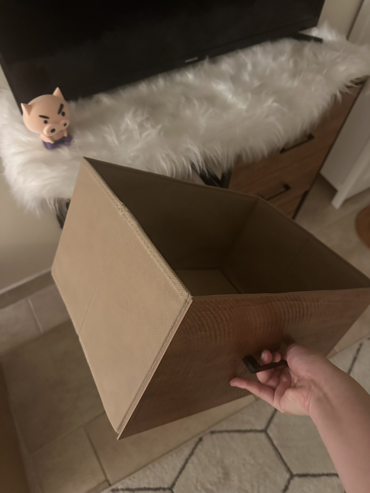 Small wood + fabric dresser storage unit - photo 2