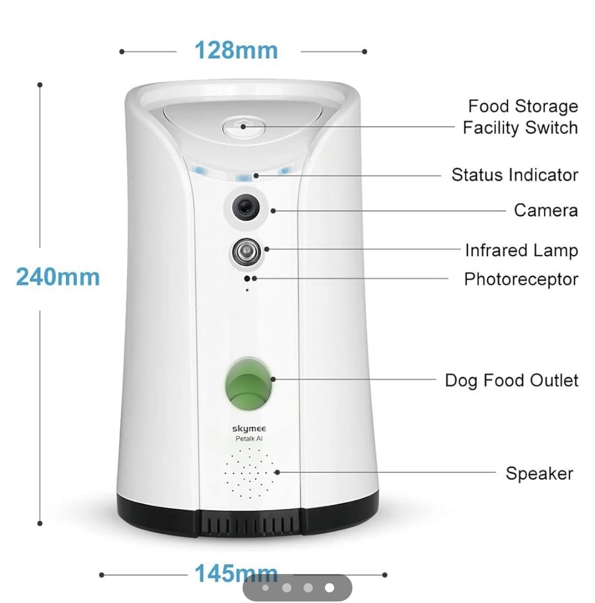 SKYMEE Pet Camera Treat Dispenser, Audio/Night Vision image indicator(8)
