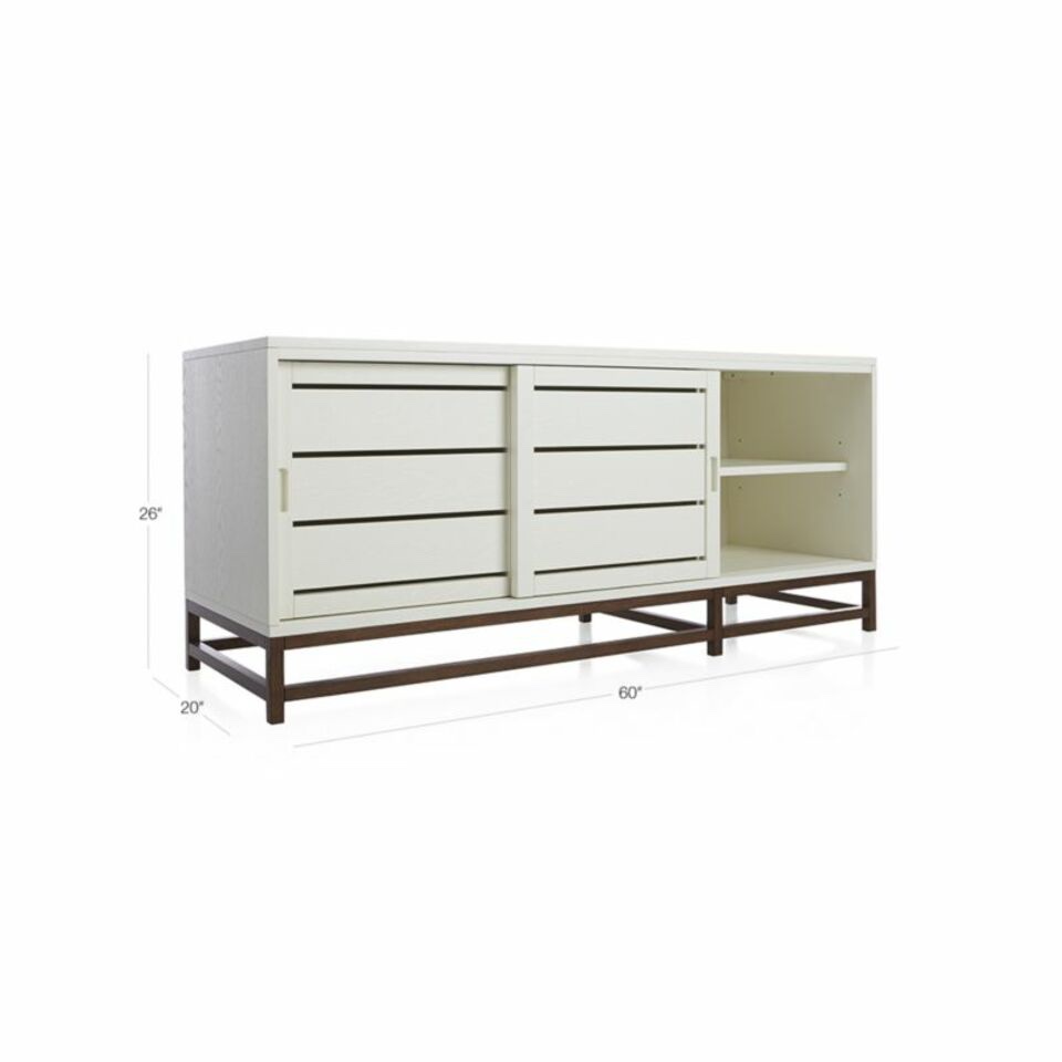 Crate & Barrel 60" White Clapboard Media Cabinet - photo 2
