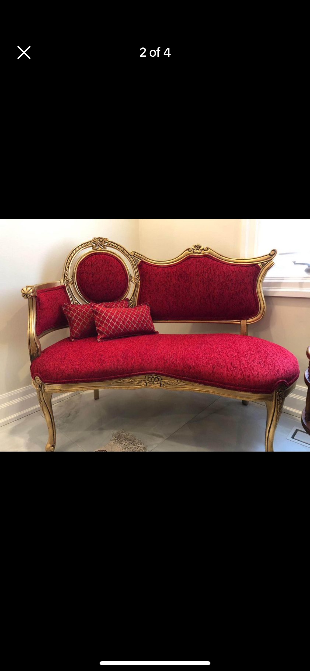 Luxury French style gold sofa/chaise and single seater image indicator(2)