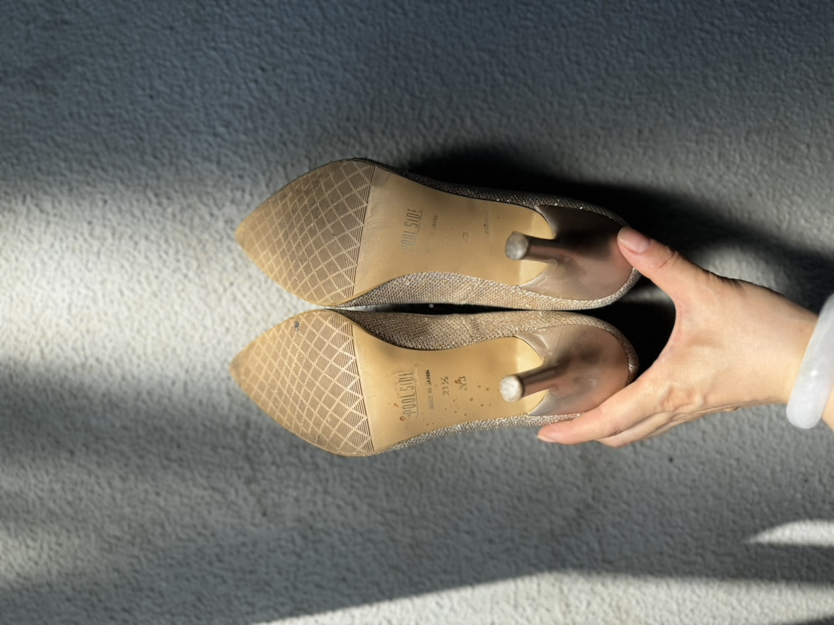 Genuine Leather sparkling high heels image indicator(4)