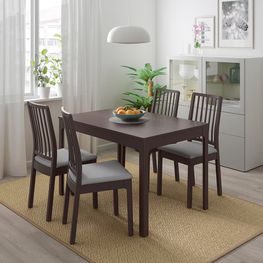 EKEDALEN Extendable table, dark brown + 2 STEFAN Chair, brown - photo 2