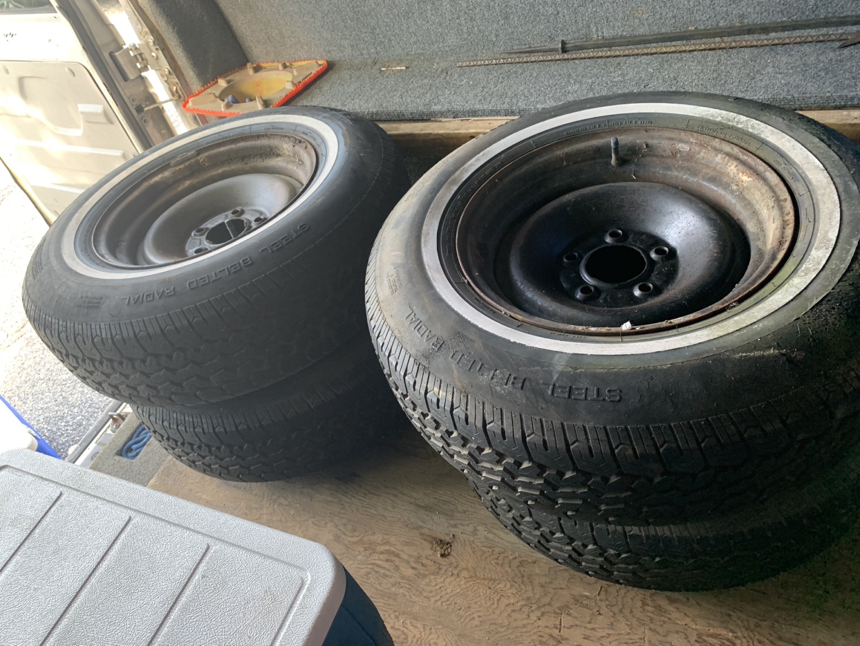 4 Steel Car Rims Vintage W/ Tire Tubes SIDEWALLS CRACKING