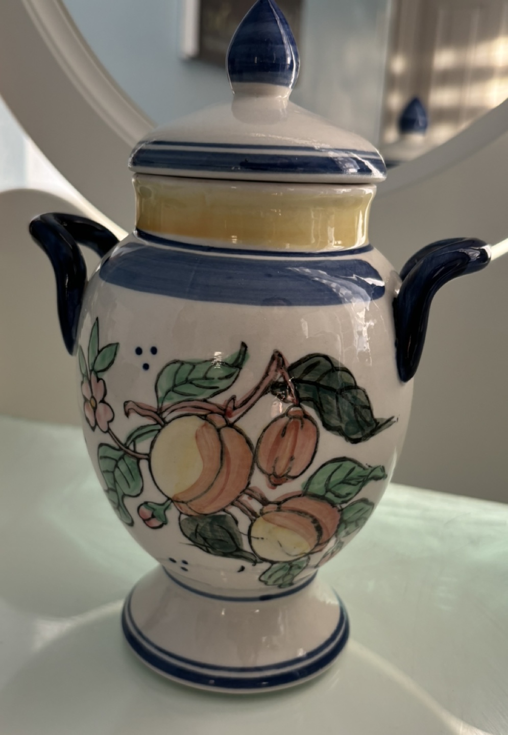 Hand Painted Ceramic Jar - Peach image indicator(2)