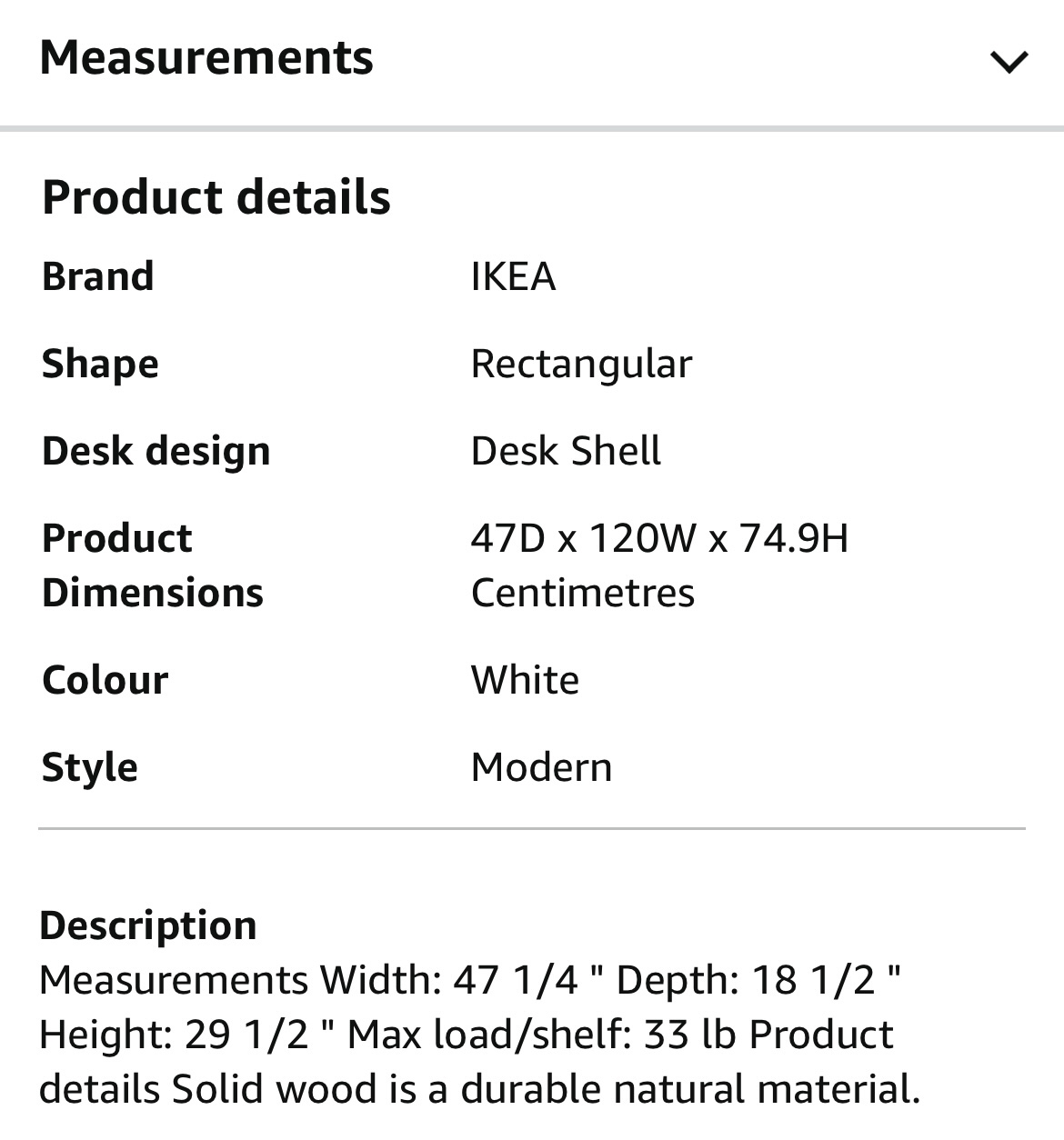SLIGHTLY USEDWHITE HEMNES DESK - photo 3