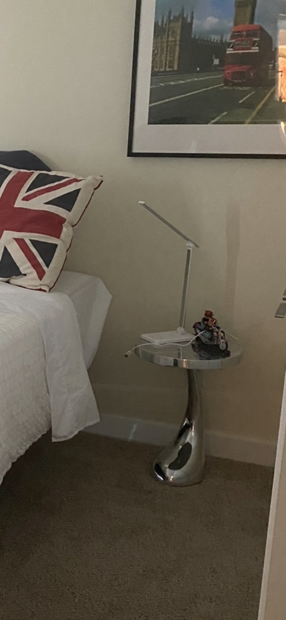 Round Stainless Steel bedside tables