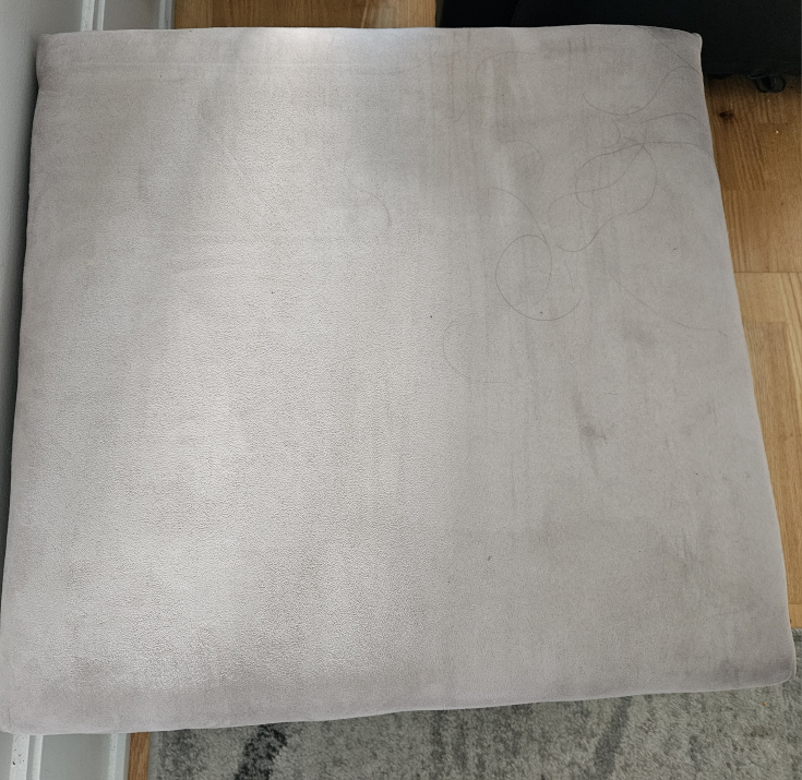 Beige Colored Suede,storage Ottoman thumbnail