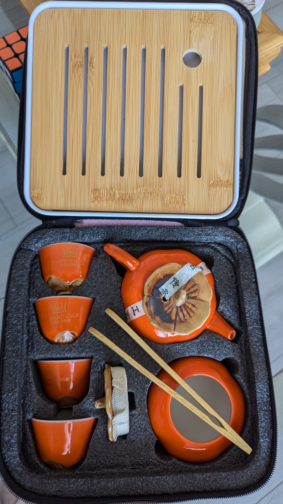 Beautiful Persimmon-Shaped Ceramic Tea Set - Brand New image indicator(2)
