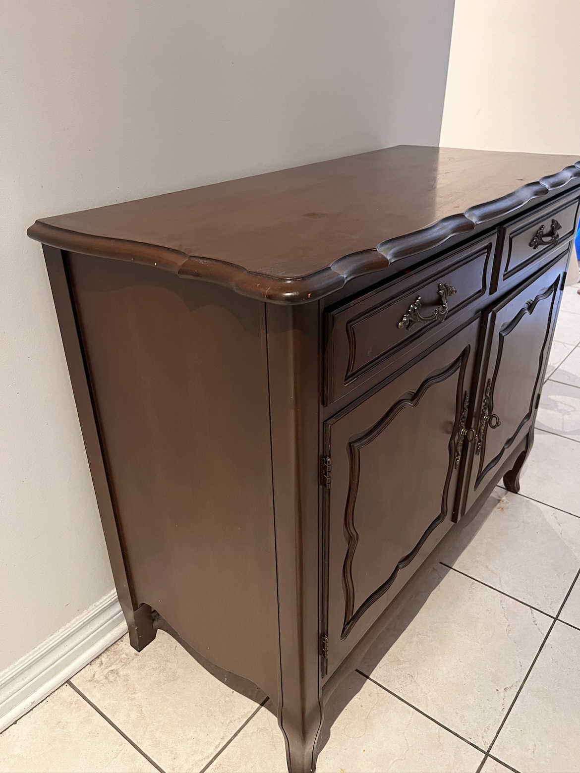 Vintage Wooden Entrance Table for Shoe Storage