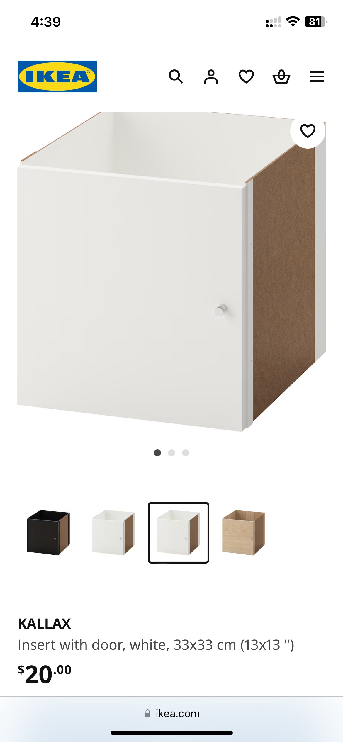 Ikea kallax insert door x2