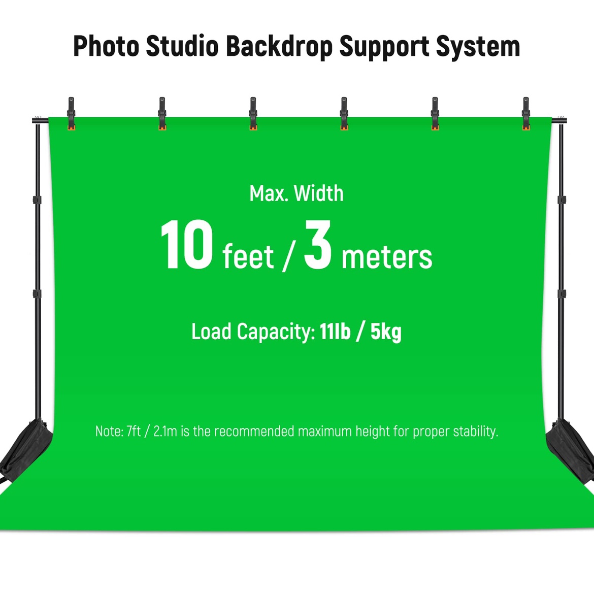 New NEEWER Backdrop Stand 10ft x 7ft, Adjustable Backdrop - photo 2