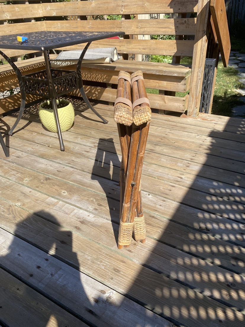 Bamboo and rattan luggage rack - photo 4