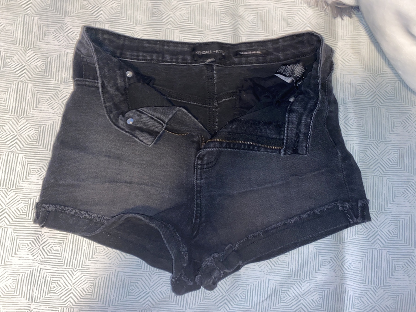 Black jean shorts