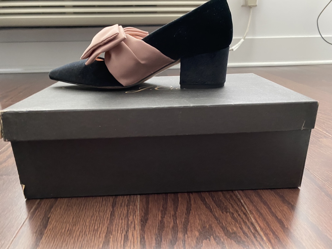 *New* J.CREW  Black Laney Velvet Pumps Heels Satin Bow Size 6 - photo 2