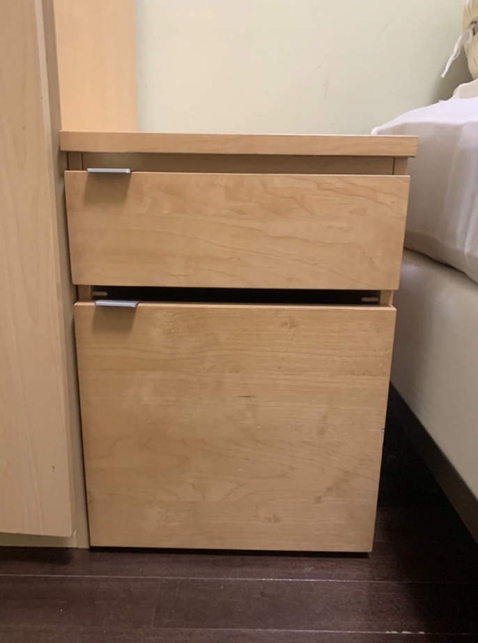Wooden Nightstand with Drawers