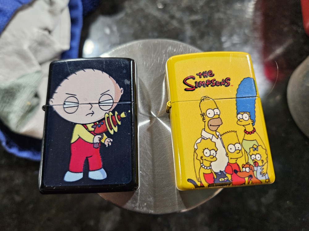 Family Guy and Simpsons Lighters
