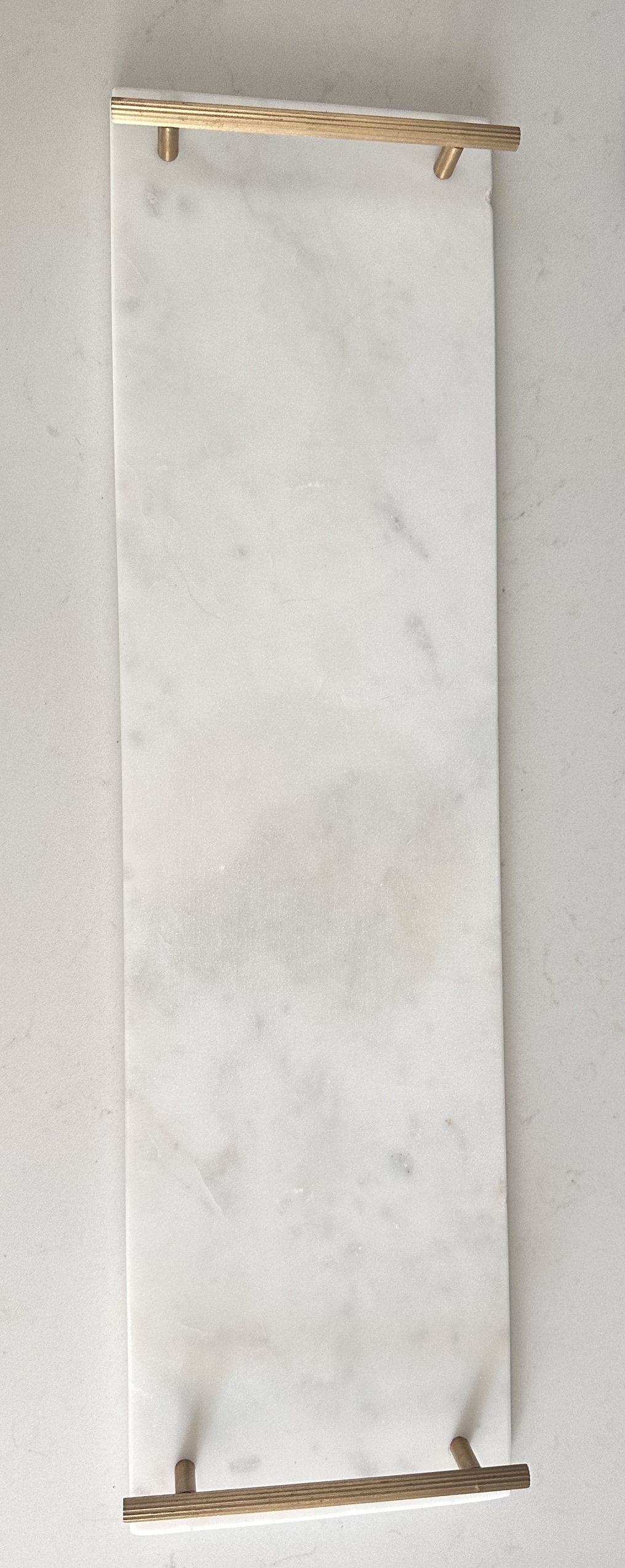 White Marble Serving Tray with Gold Accents - photo 2
