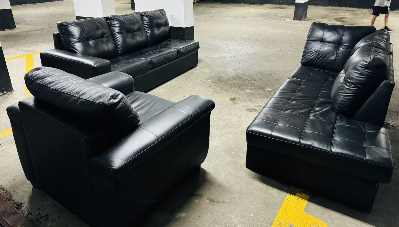 Black rather 7 seater sofa set - photo 3