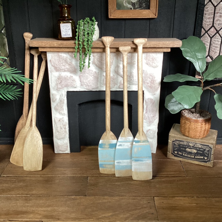 Miniature Vintage Canoe Paddles 1/12 Scale Dollhouse Decor image indicator(4)