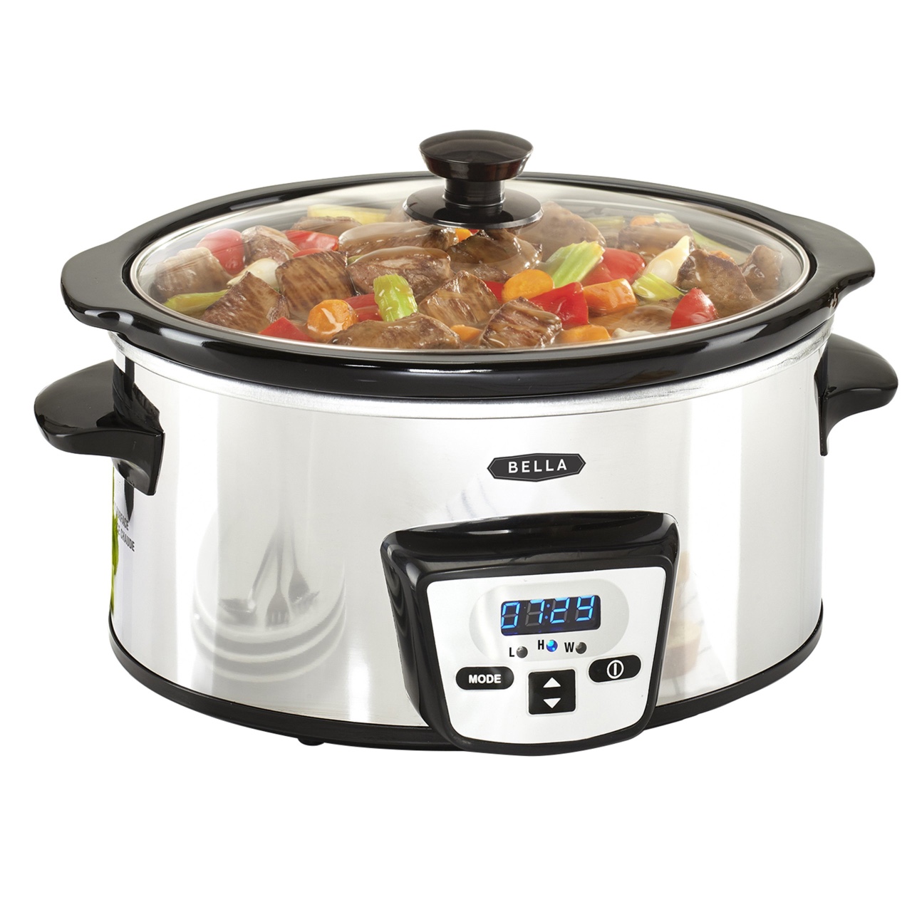 New Bella, Stainless Steel 5-quart Programmable Slow Cooker UI