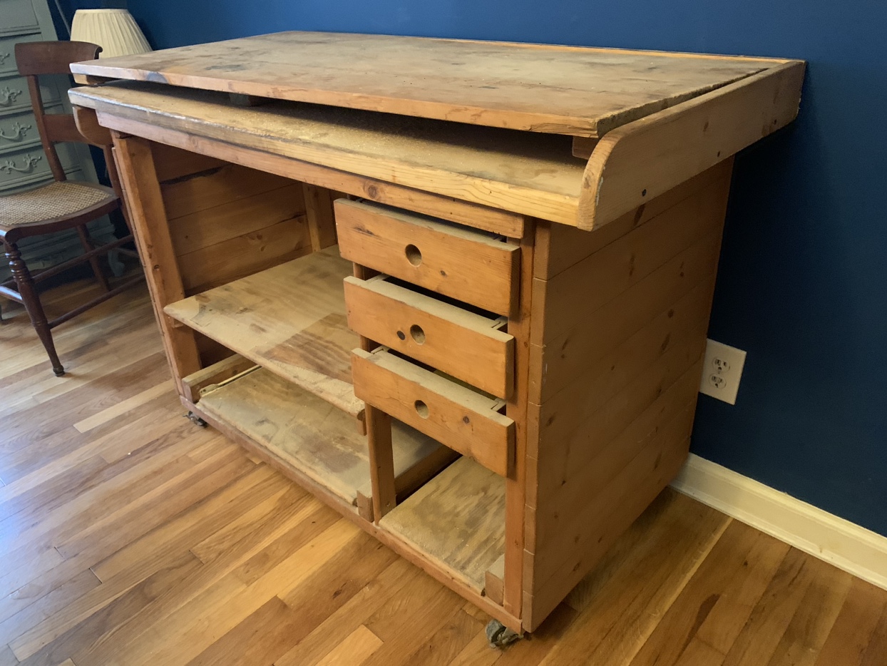 Wood rolling cArt kitchen workshop work bench bar