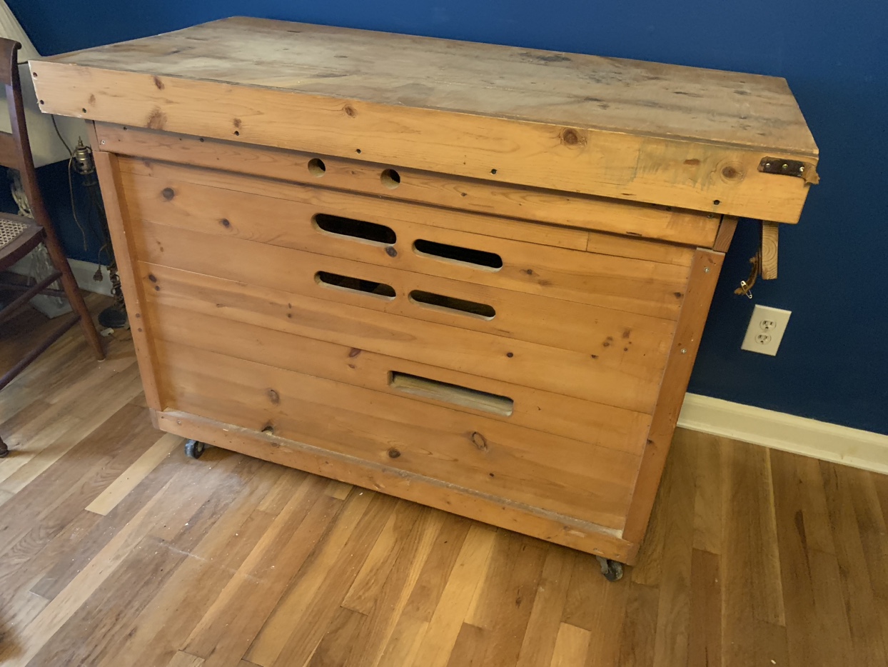 Wood rolling cArt kitchen workshop work bench bar - photo 4