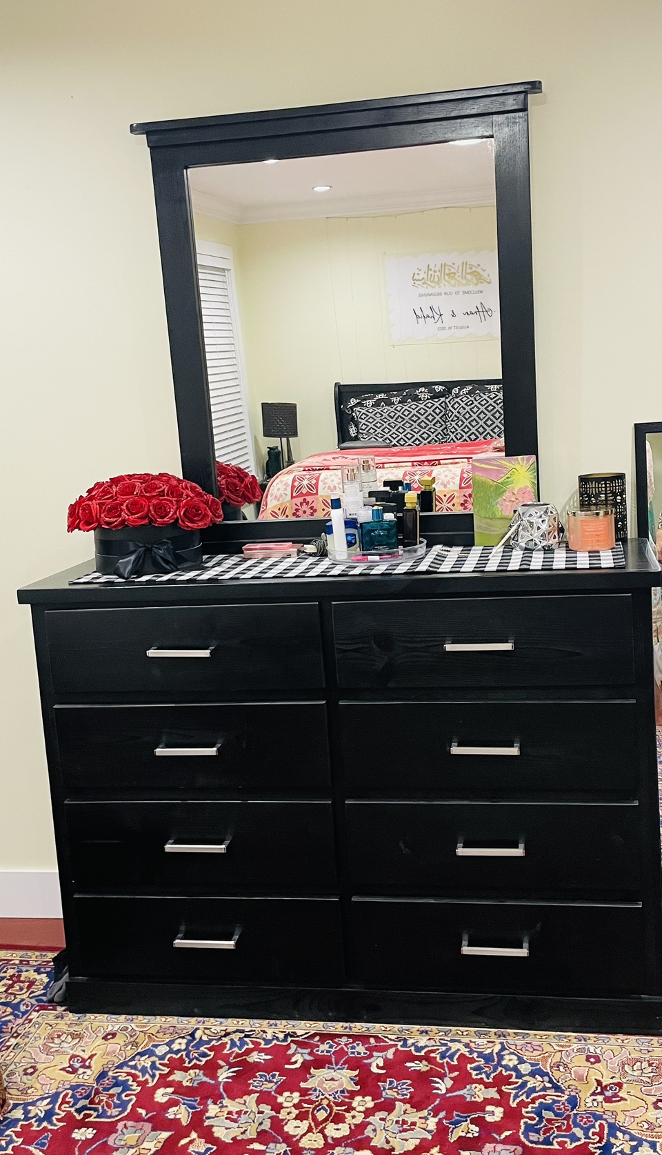Black Bedroom set 4 piece with mattress - photo 4