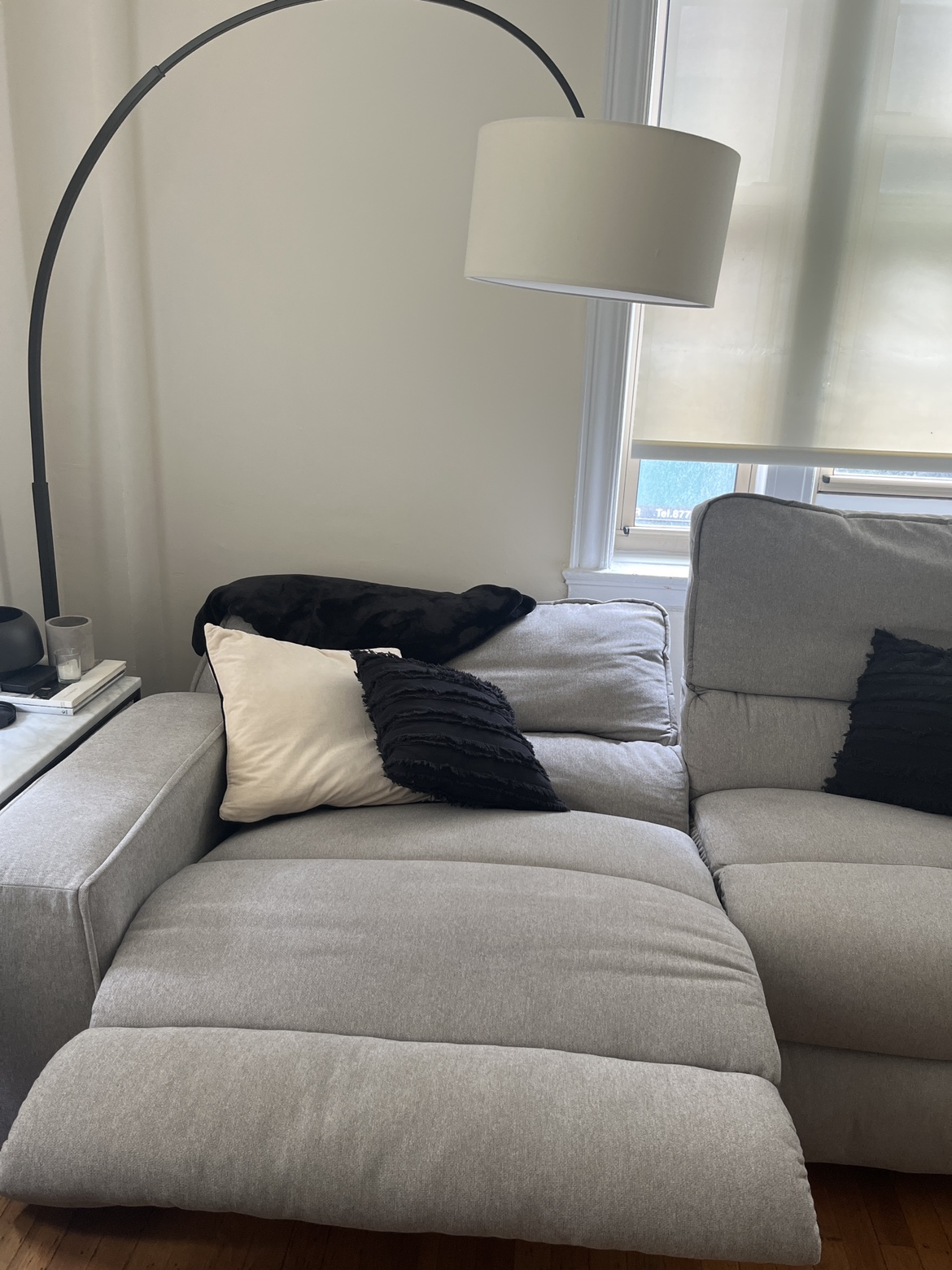 Grey Couch with Power Reclining Seats - photo 3