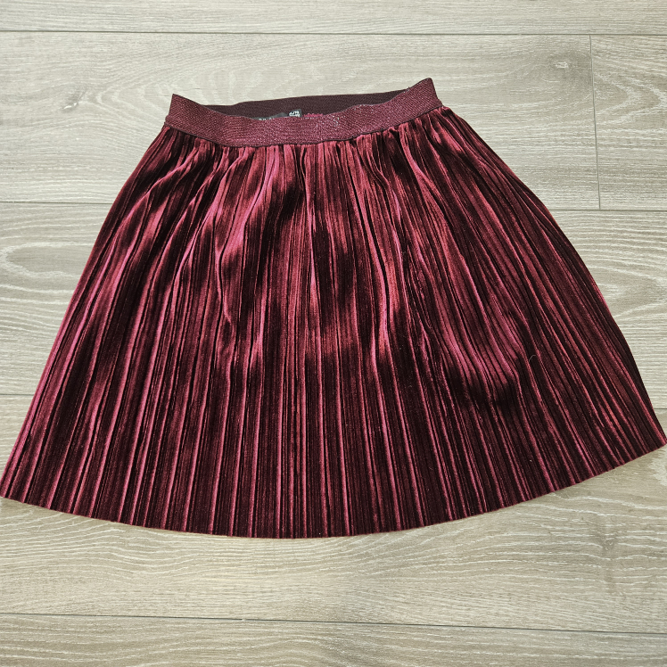 Red Pleated Velvet Skirt thumbnail