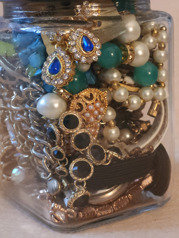 Jewellery jar Gold tone image indicator(3)