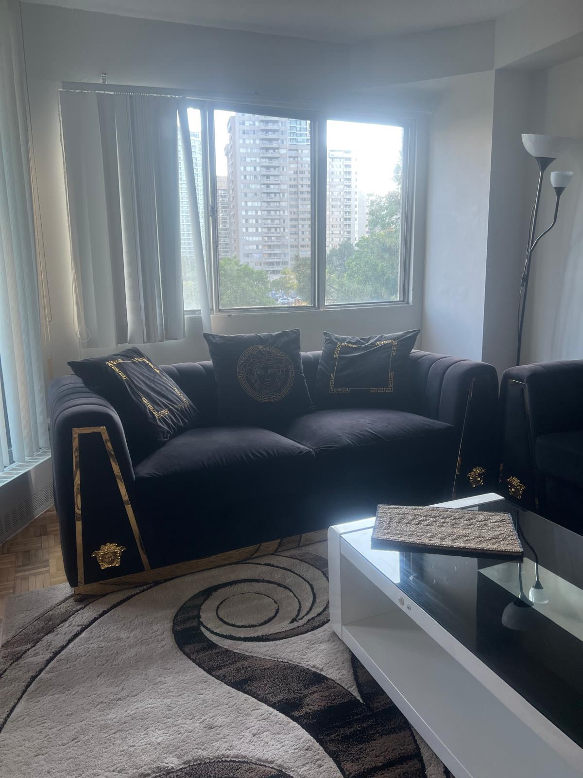 Sofa couch with coffee table two piece 6 person