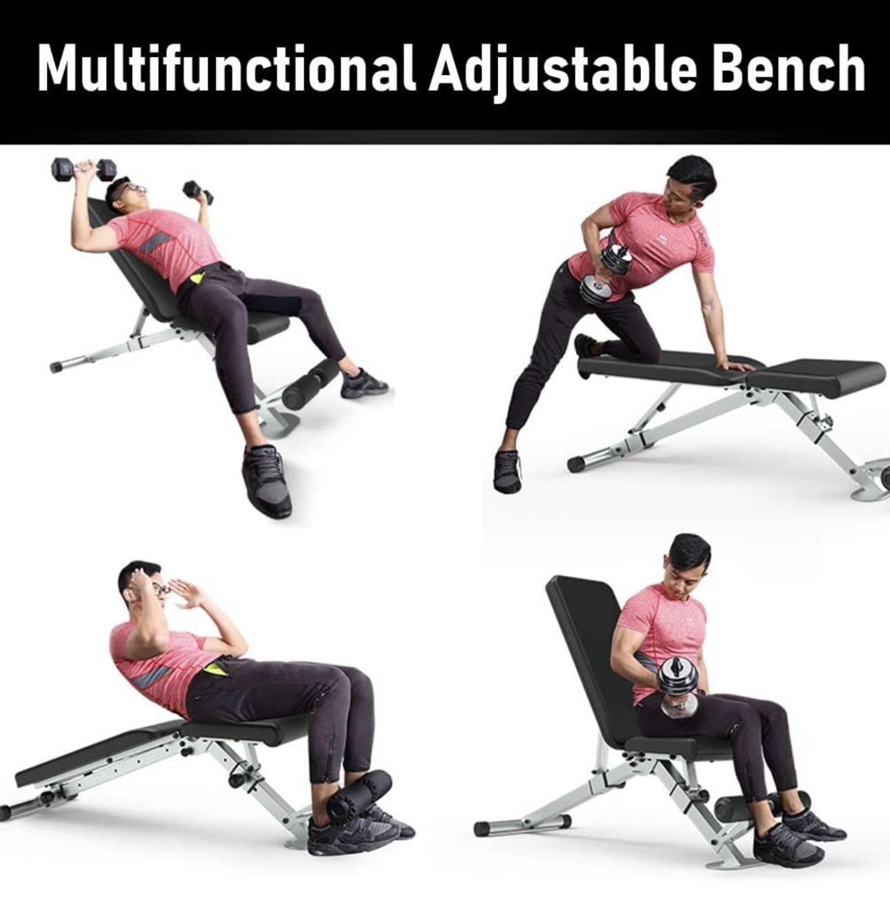 Adjustable weight bench foldable workout exercise bench - photo 3