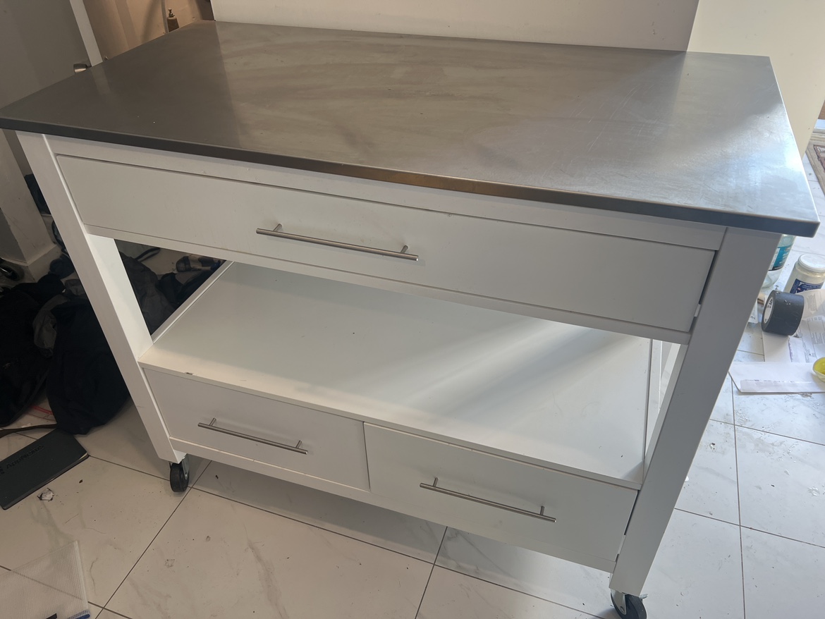 Kitchen island on casters