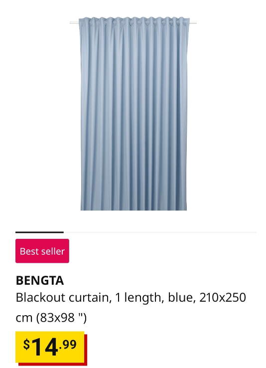 Blue blackout curtains Ikea