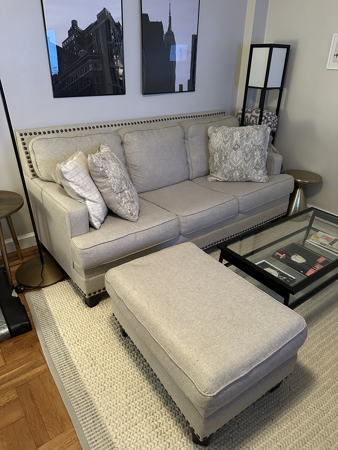 Large couch with ottoman - photo 2