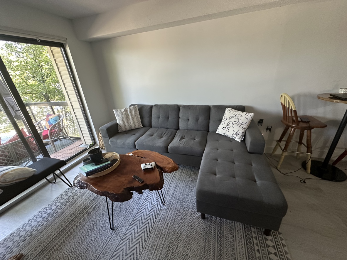 Grey Sectional Sofa Couch Reversible - photo 2