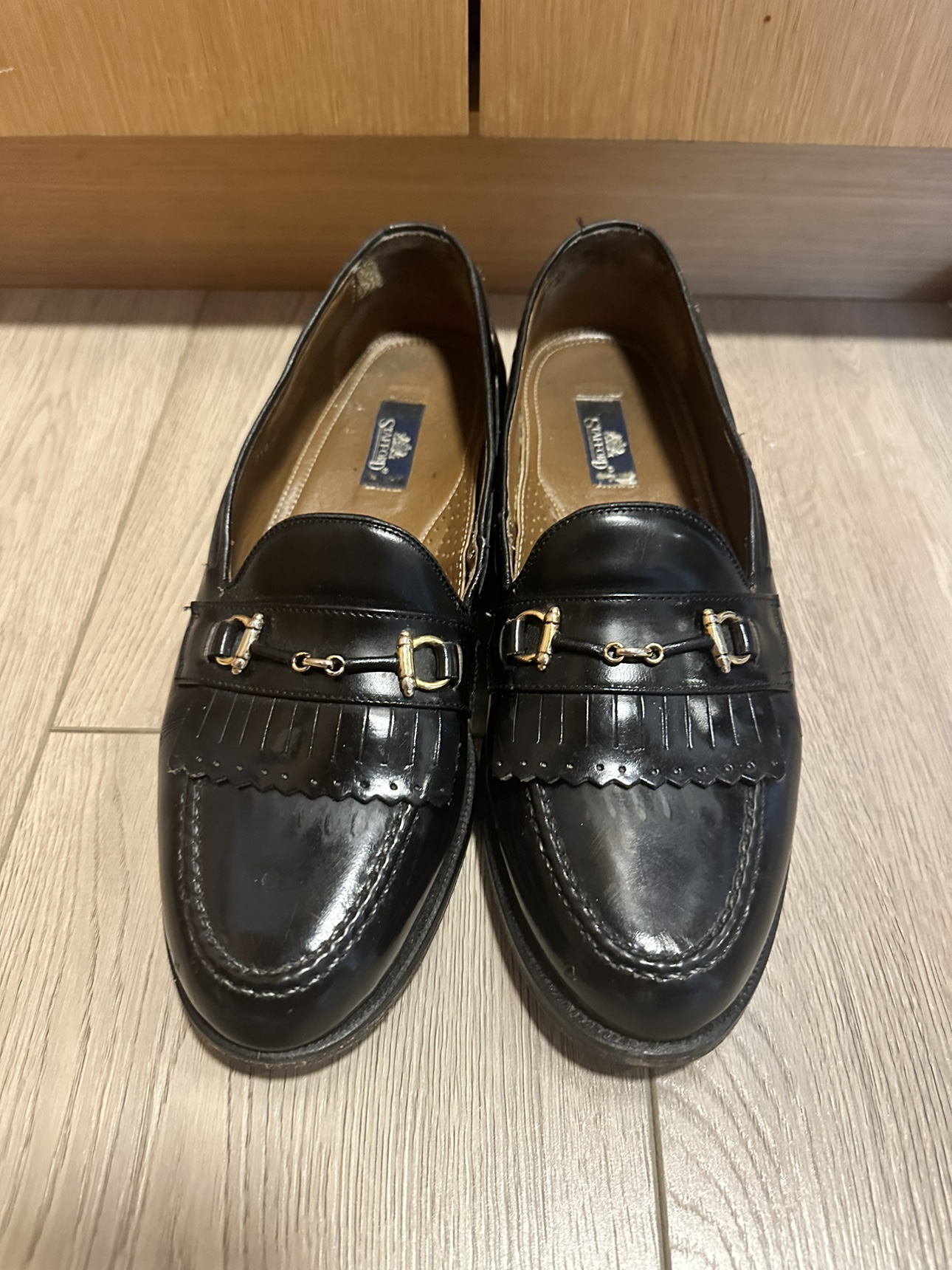 Unisex pattern leather loafers US 9D thumbnail