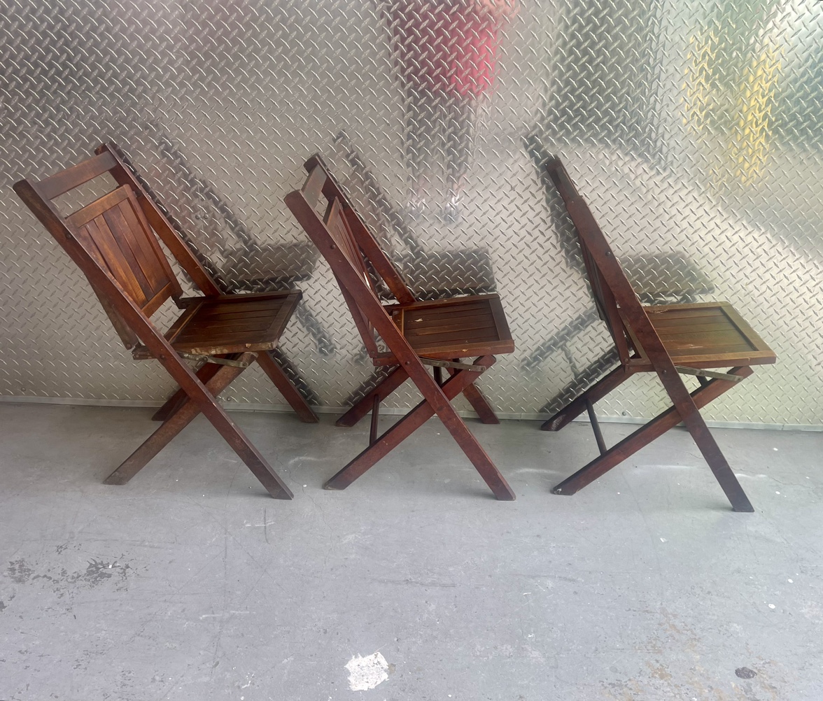 Vintage Simmons Company Antique Wooden Slats Folding Chair - photo 4