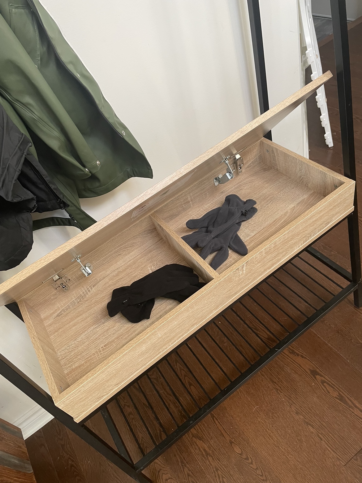5-Hook Entryway Coat/Shoe Rack w/bench - photo 3