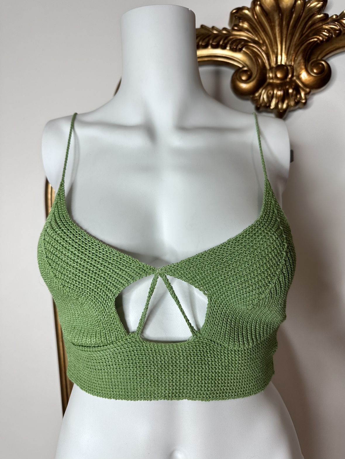 Green knit top