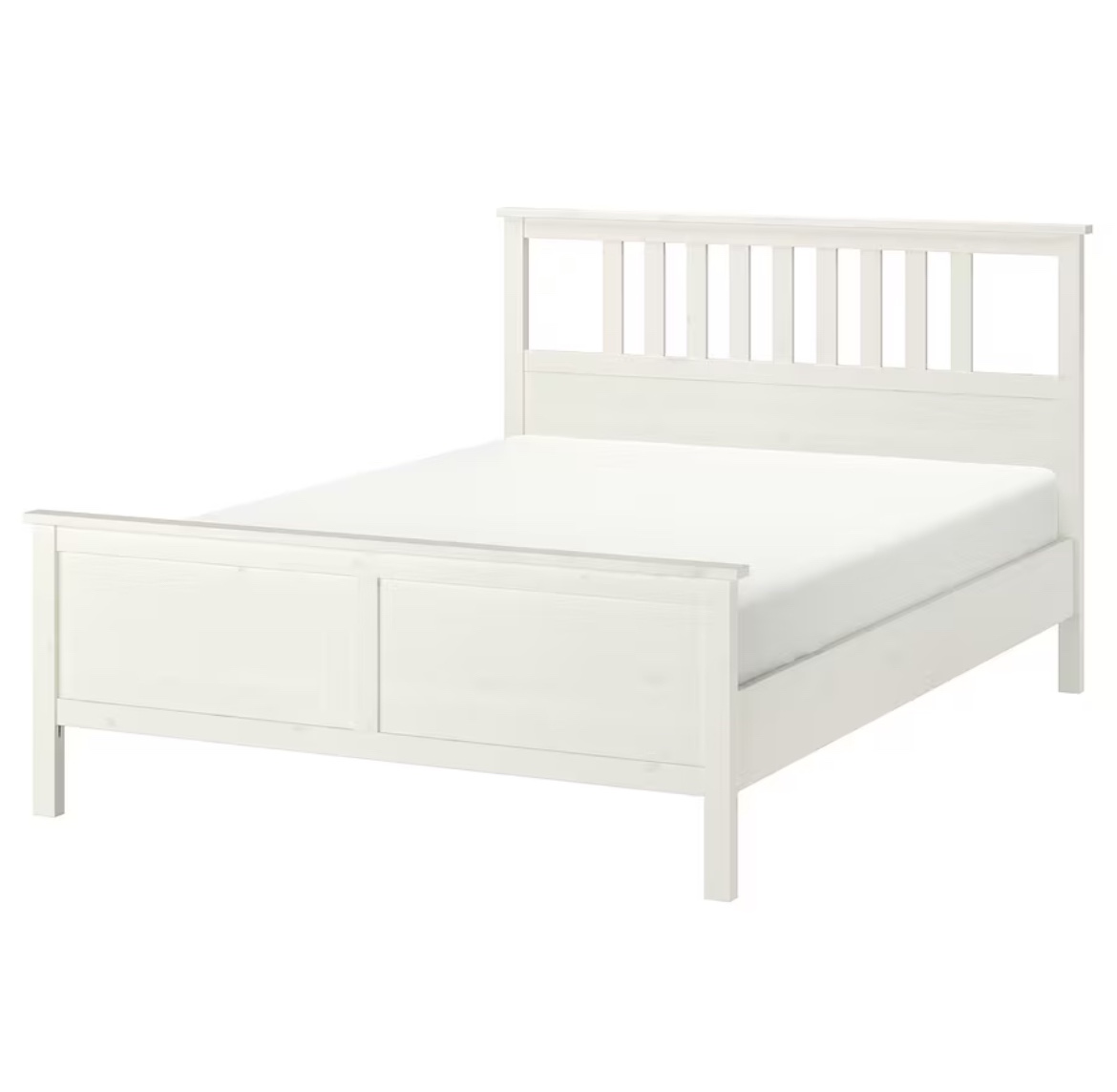 White IKEA HEMNES bed frame