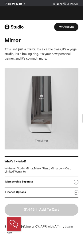lululemon smart mirror