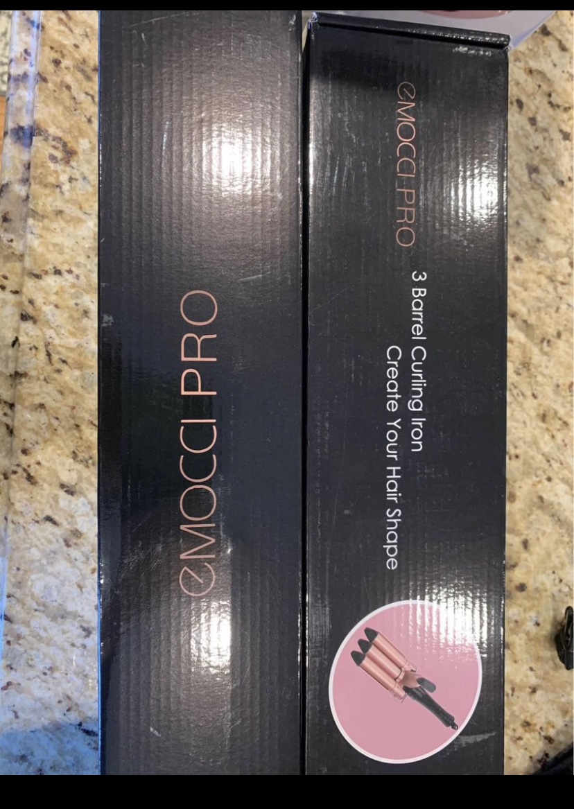 New in box 3 barrel hair curling iron- 2 left image indicator(4)
