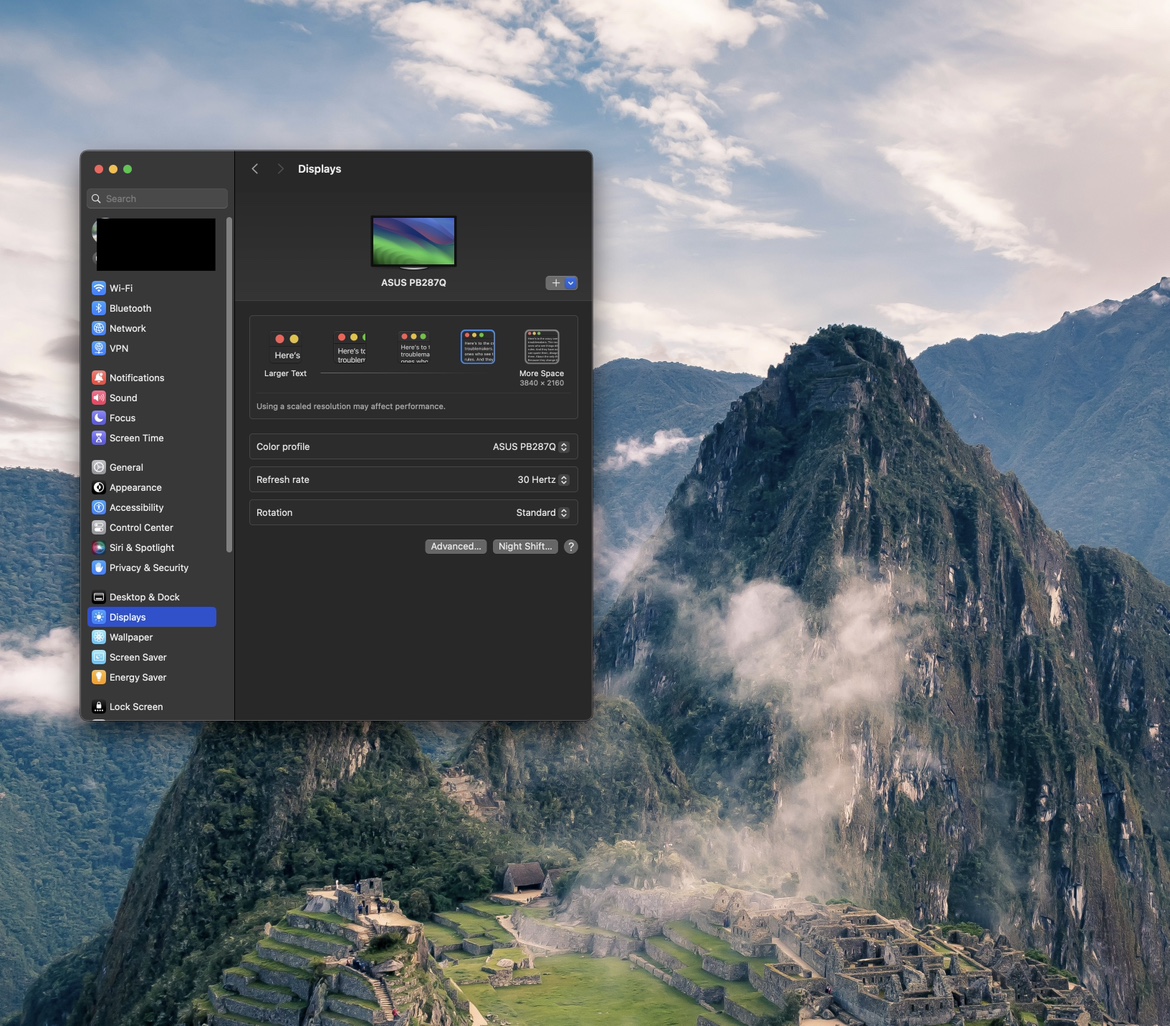 28” ASUS LCD monitor 4K UHD with stand image indicator(8)
