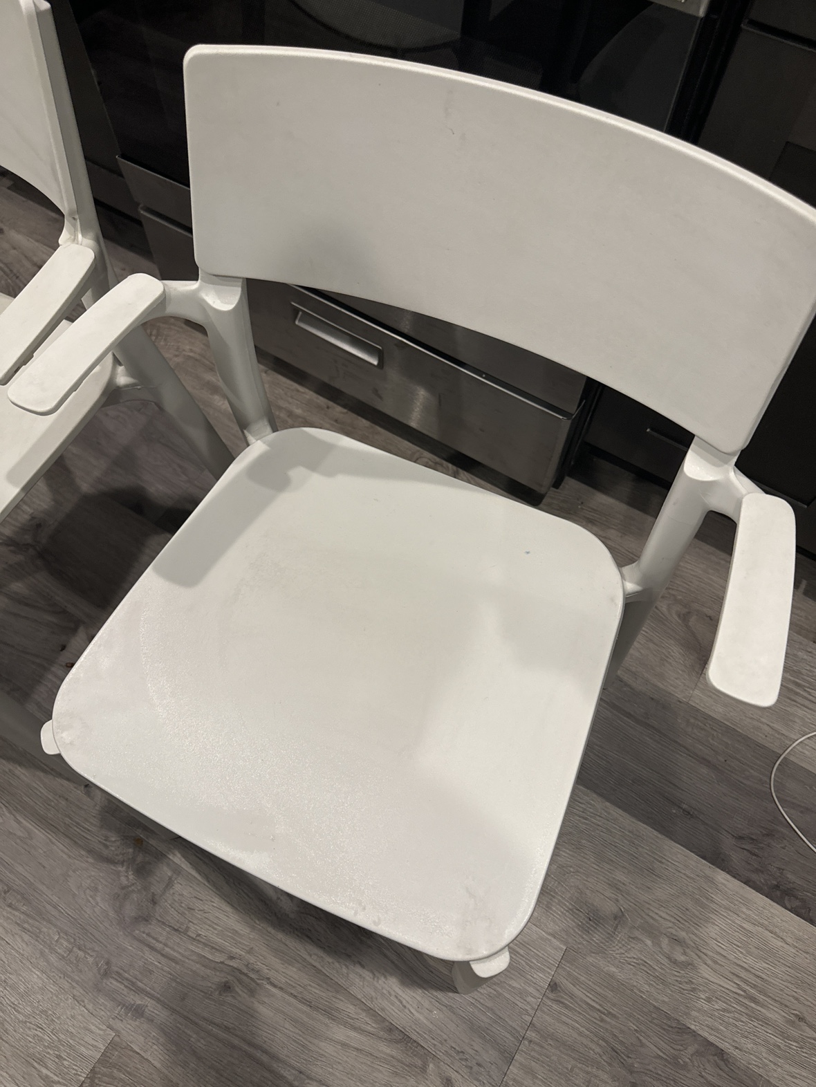 White IKEA JANINGE chairs with armrest - photo 3